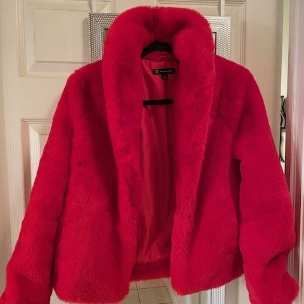 Red Faux Fur Coat